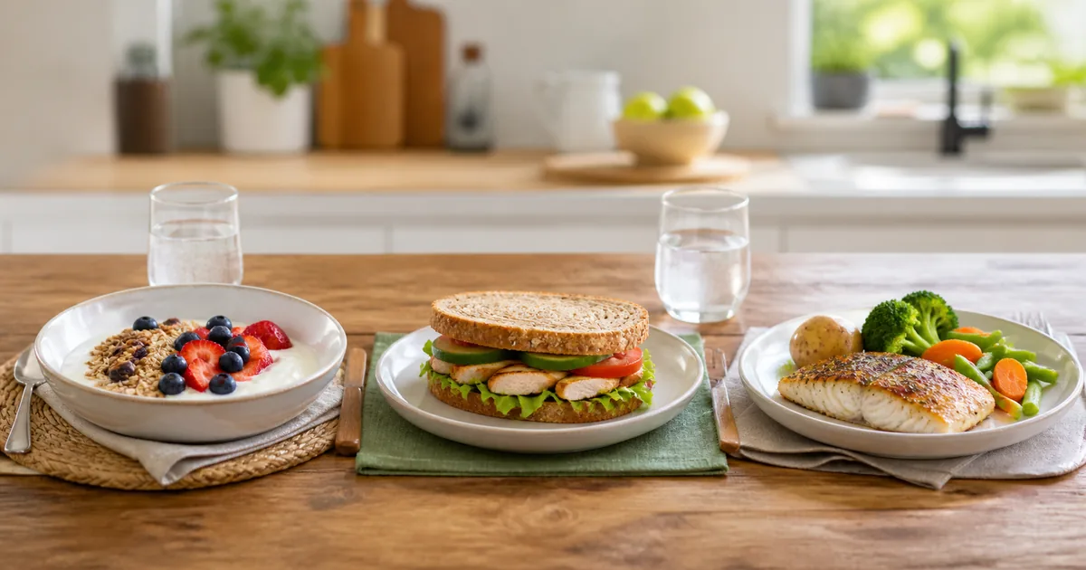 Desayuno, bocadillo y cena organizados para la semana